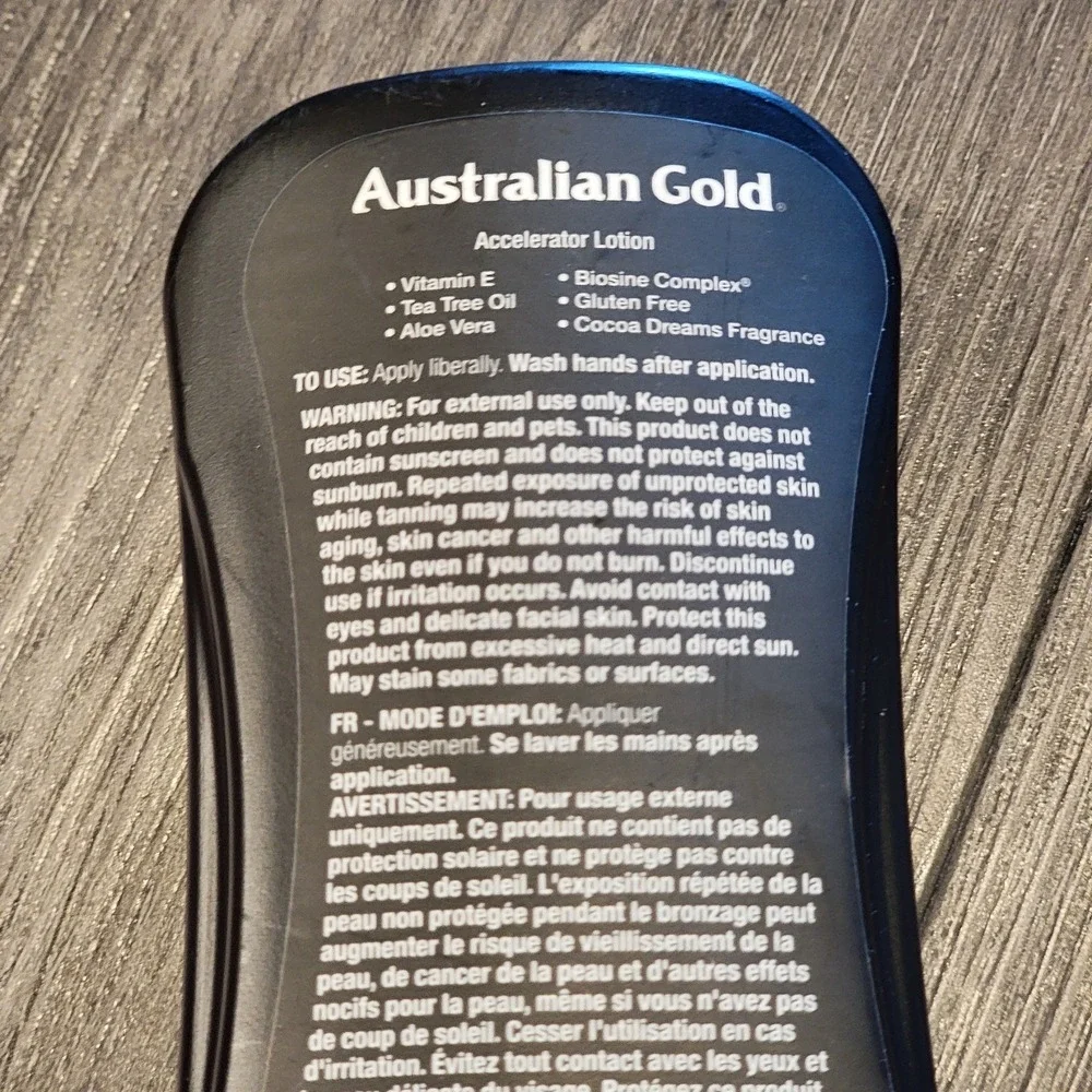 Australian Gold‎ Hydrating Accelerator Dark Tanning Lotion Biosine Complex 8 oz